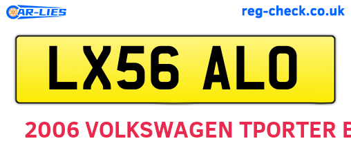 LX56ALO are the vehicle registration plates.