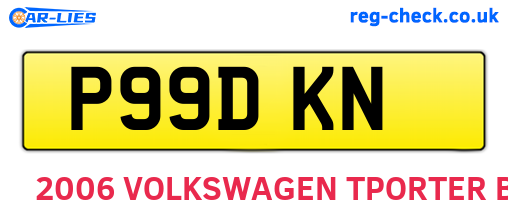 P99DKN are the vehicle registration plates.
