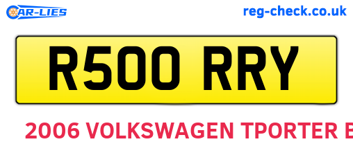 R500RRY are the vehicle registration plates.