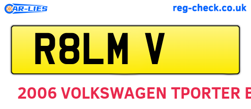 R8LMV are the vehicle registration plates.