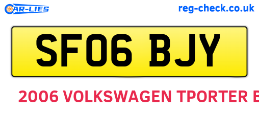 SF06BJY are the vehicle registration plates.
