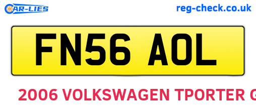 FN56AOL are the vehicle registration plates.