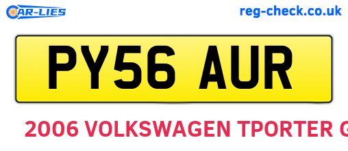 PY56AUR are the vehicle registration plates.