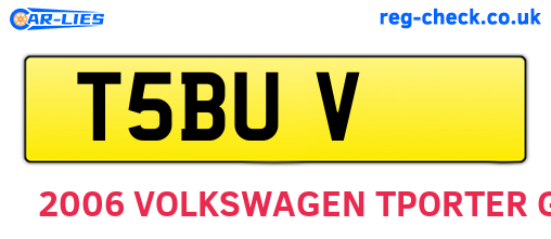 T5BUV are the vehicle registration plates.