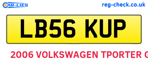 LB56KUP are the vehicle registration plates.