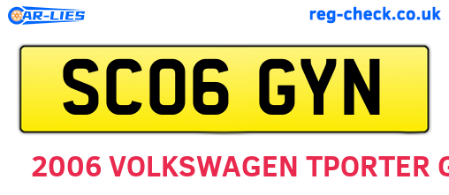 SC06GYN are the vehicle registration plates.