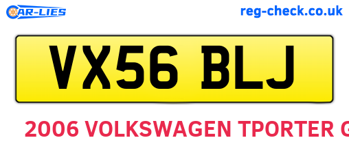 VX56BLJ are the vehicle registration plates.