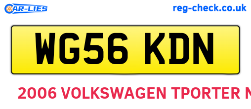 WG56KDN are the vehicle registration plates.