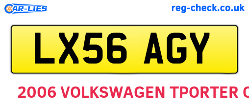 LX56AGY are the vehicle registration plates.