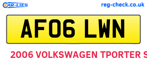AF06LWN are the vehicle registration plates.