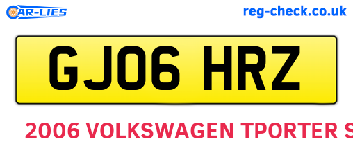 GJ06HRZ are the vehicle registration plates.