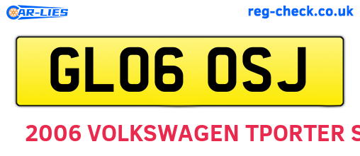 GL06OSJ are the vehicle registration plates.
