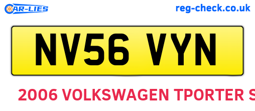 NV56VYN are the vehicle registration plates.