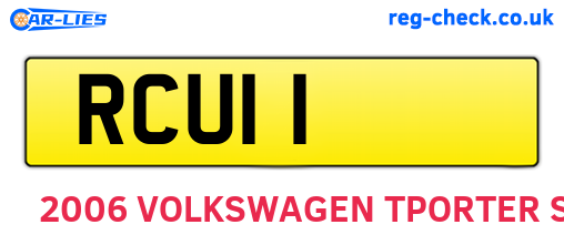 RCU11 are the vehicle registration plates.
