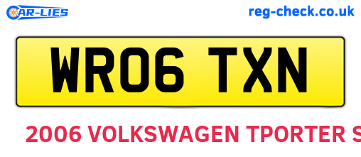 WR06TXN are the vehicle registration plates.