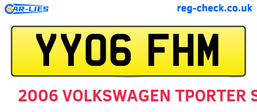 YY06FHM are the vehicle registration plates.