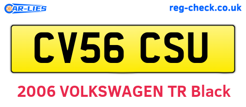 CV56CSU are the vehicle registration plates.
