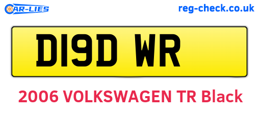 D19DWR are the vehicle registration plates.