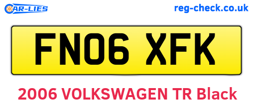 FN06XFK are the vehicle registration plates.