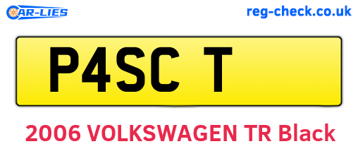 P4SCT are the vehicle registration plates.