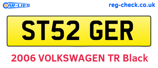 ST52GER are the vehicle registration plates.