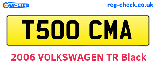 T500CMA are the vehicle registration plates.