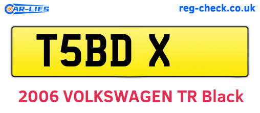T5BDX are the vehicle registration plates.