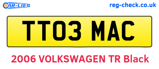 TT03MAC are the vehicle registration plates.