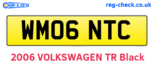 WM06NTC are the vehicle registration plates.
