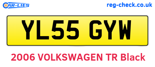 YL55GYW are the vehicle registration plates.
