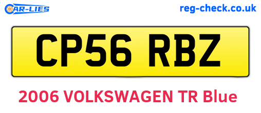 CP56RBZ are the vehicle registration plates.