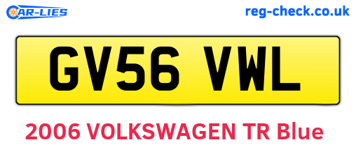 GV56VWL are the vehicle registration plates.