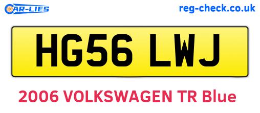 HG56LWJ are the vehicle registration plates.