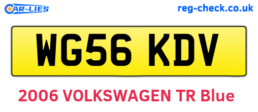 WG56KDV are the vehicle registration plates.