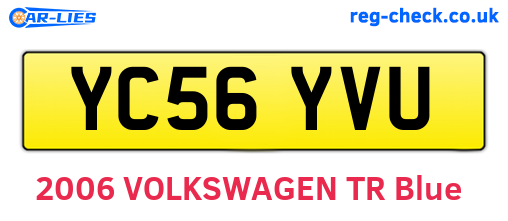 YC56YVU are the vehicle registration plates.