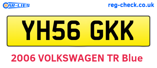 YH56GKK are the vehicle registration plates.