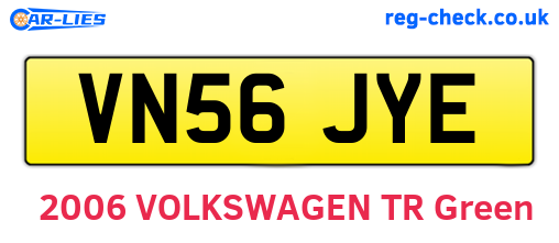 VN56JYE are the vehicle registration plates.