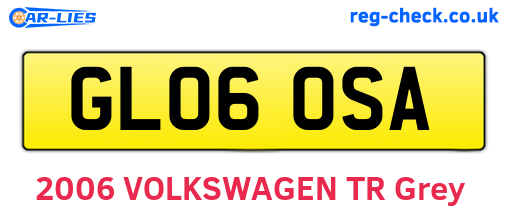GL06OSA are the vehicle registration plates.