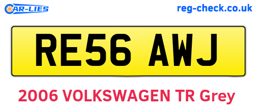 RE56AWJ are the vehicle registration plates.