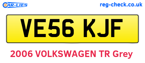 VE56KJF are the vehicle registration plates.