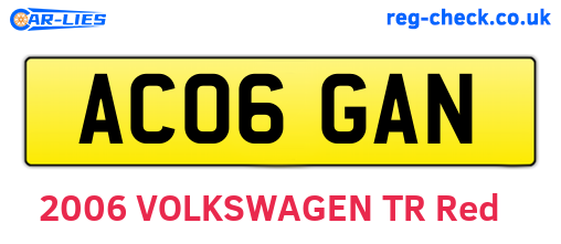 AC06GAN are the vehicle registration plates.