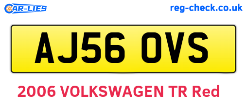 AJ56OVS are the vehicle registration plates.