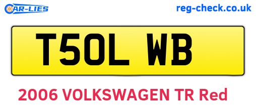 T50LWB are the vehicle registration plates.