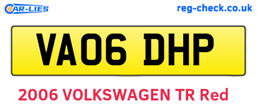 VA06DHP are the vehicle registration plates.