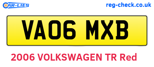 VA06MXB are the vehicle registration plates.