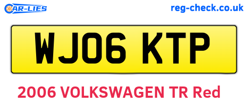 WJ06KTP are the vehicle registration plates.