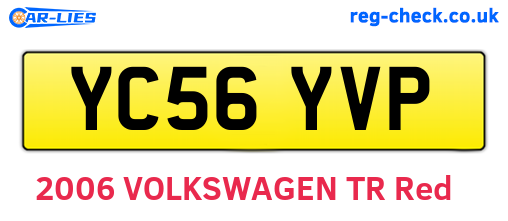 YC56YVP are the vehicle registration plates.