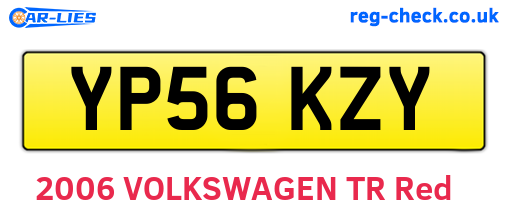 YP56KZY are the vehicle registration plates.