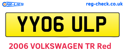 YY06ULP are the vehicle registration plates.