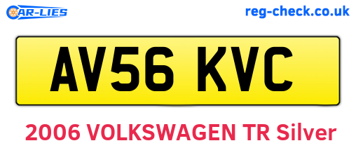 AV56KVC are the vehicle registration plates.